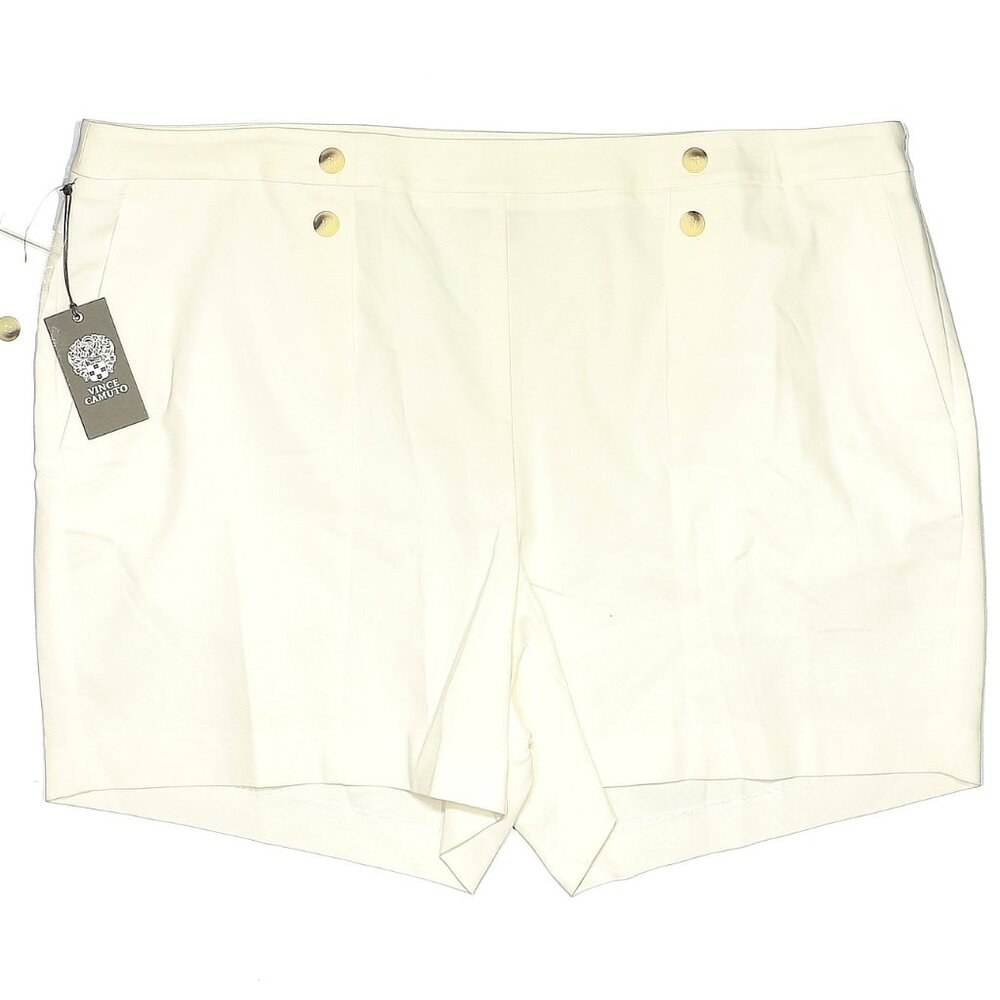 NWT Vince Camuto Ivory Sailor Cotton Blend Hi-Waist Shorts Size 18W MSRP $69